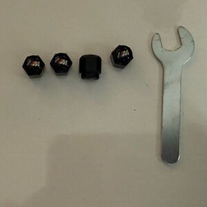 BMW Motorsports Valve Stem Caps in Black Set of 4 NWT